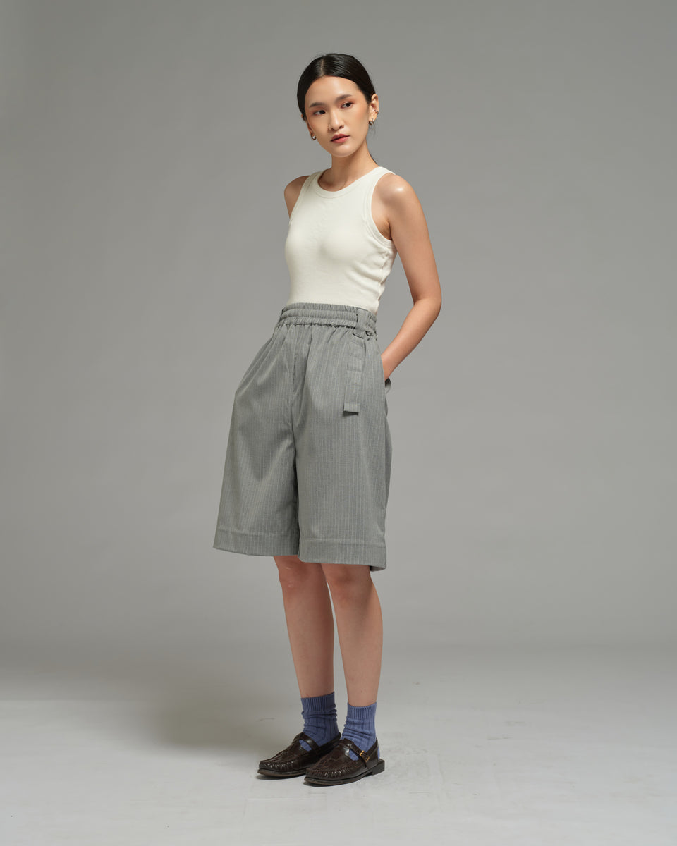 Unisex: Office Short Pants (Pinstripe Grey) – ANAABU.CO