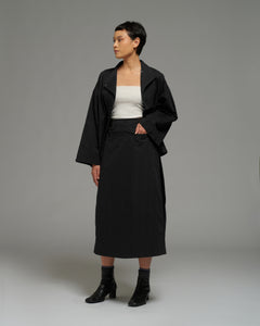 Women: Side Pleated Skirt (Black)