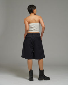 Unisex: Office Short Pants (Pinstripe Navy)