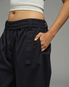 Unisex: Office Short Pants (Pinstripe Navy)