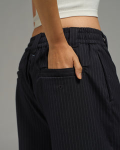 Unisex: Office Short Pants (Pinstripe Navy)