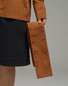 Unisex: Panelled Placket Shirt (Dark Brown)