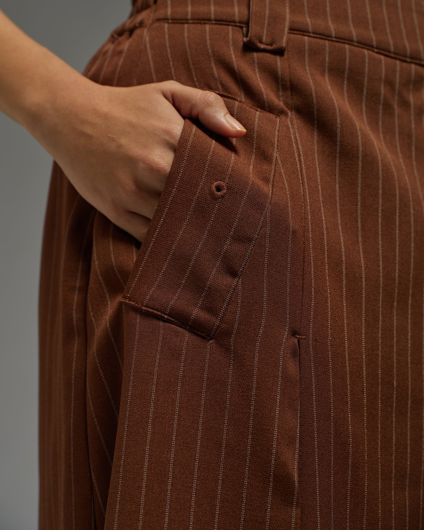 Unisex: Skirt Pants (Brown Stripe)