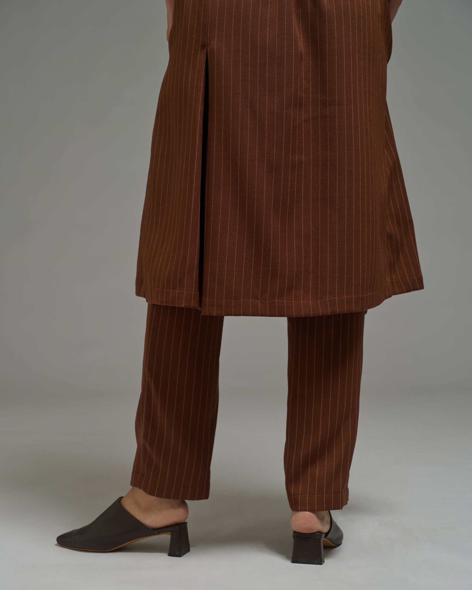 Unisex: Skirt Pants (Brown Stripe)