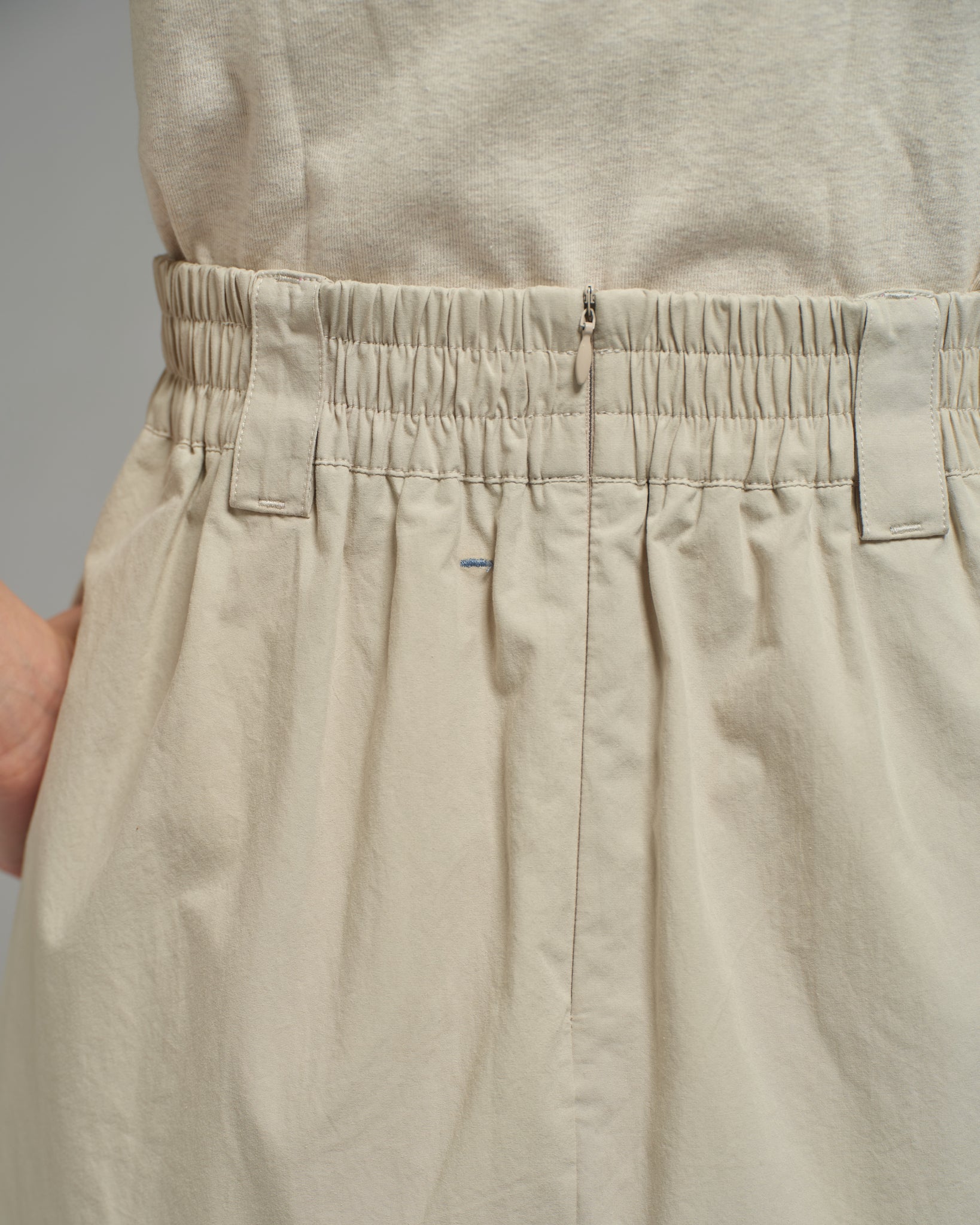 Women: Side Pleated Skirt (Beige)