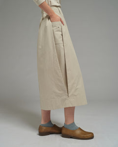Women: Side Pleated Skirt (Beige)