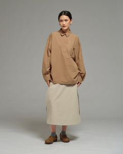Unisex: Collared Shirt (Brown)