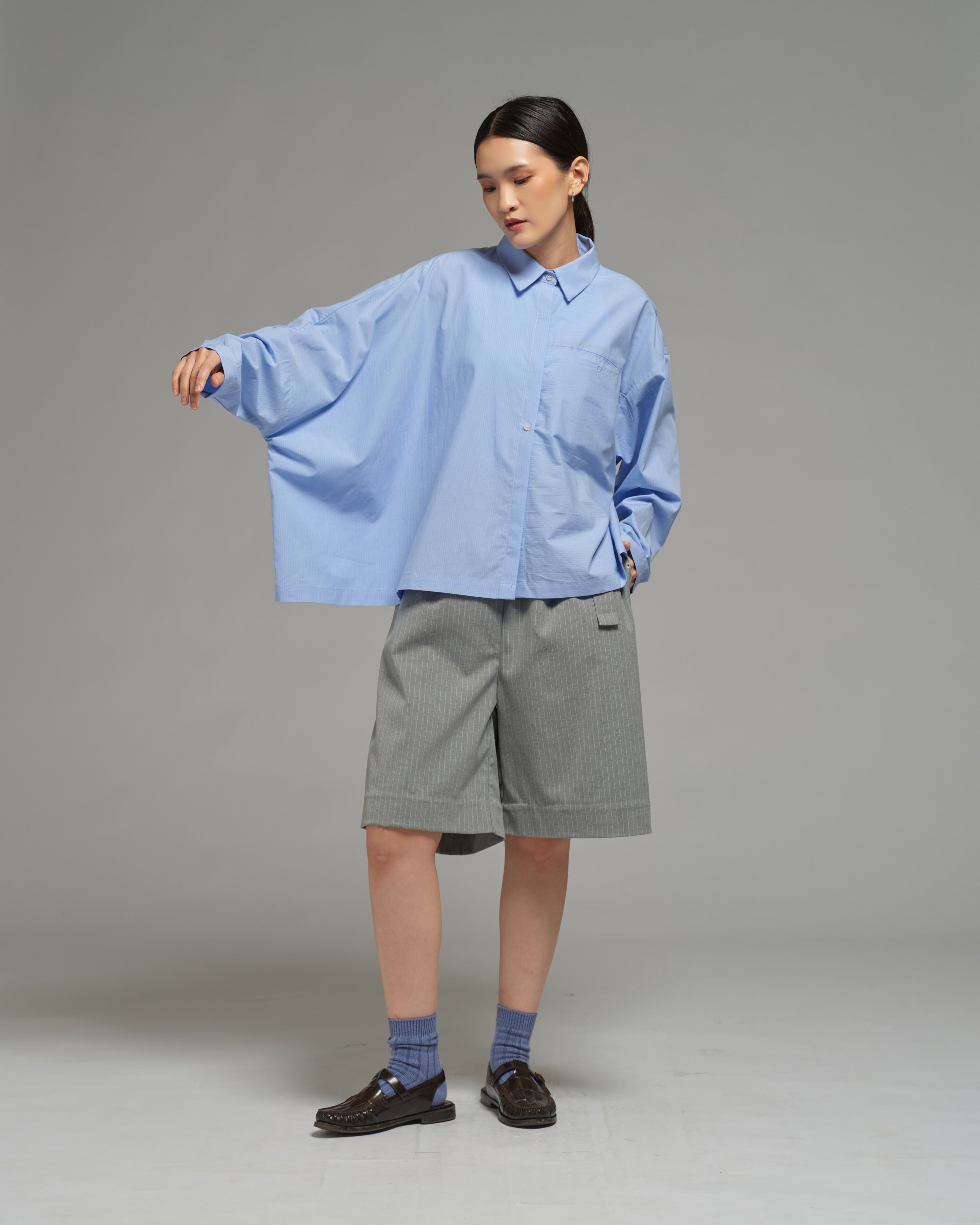 Unisex: Asymmetrical Shirt (Placid Blue)