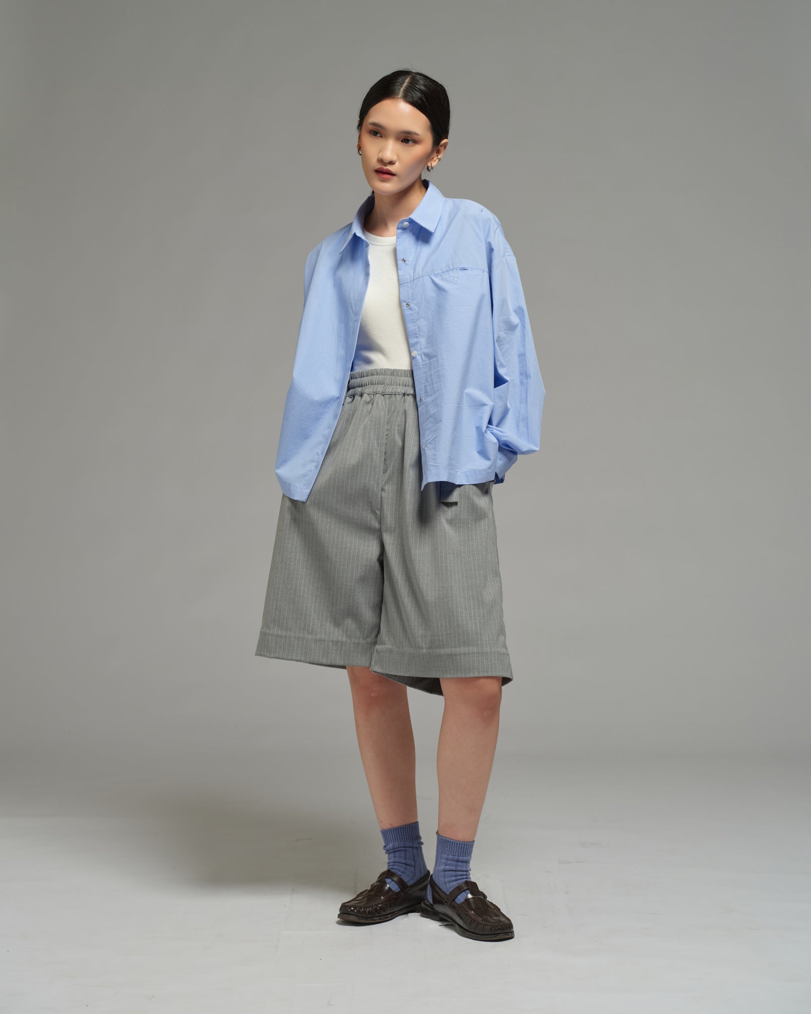 Unisex: Asymmetrical Shirt (Placid Blue)
