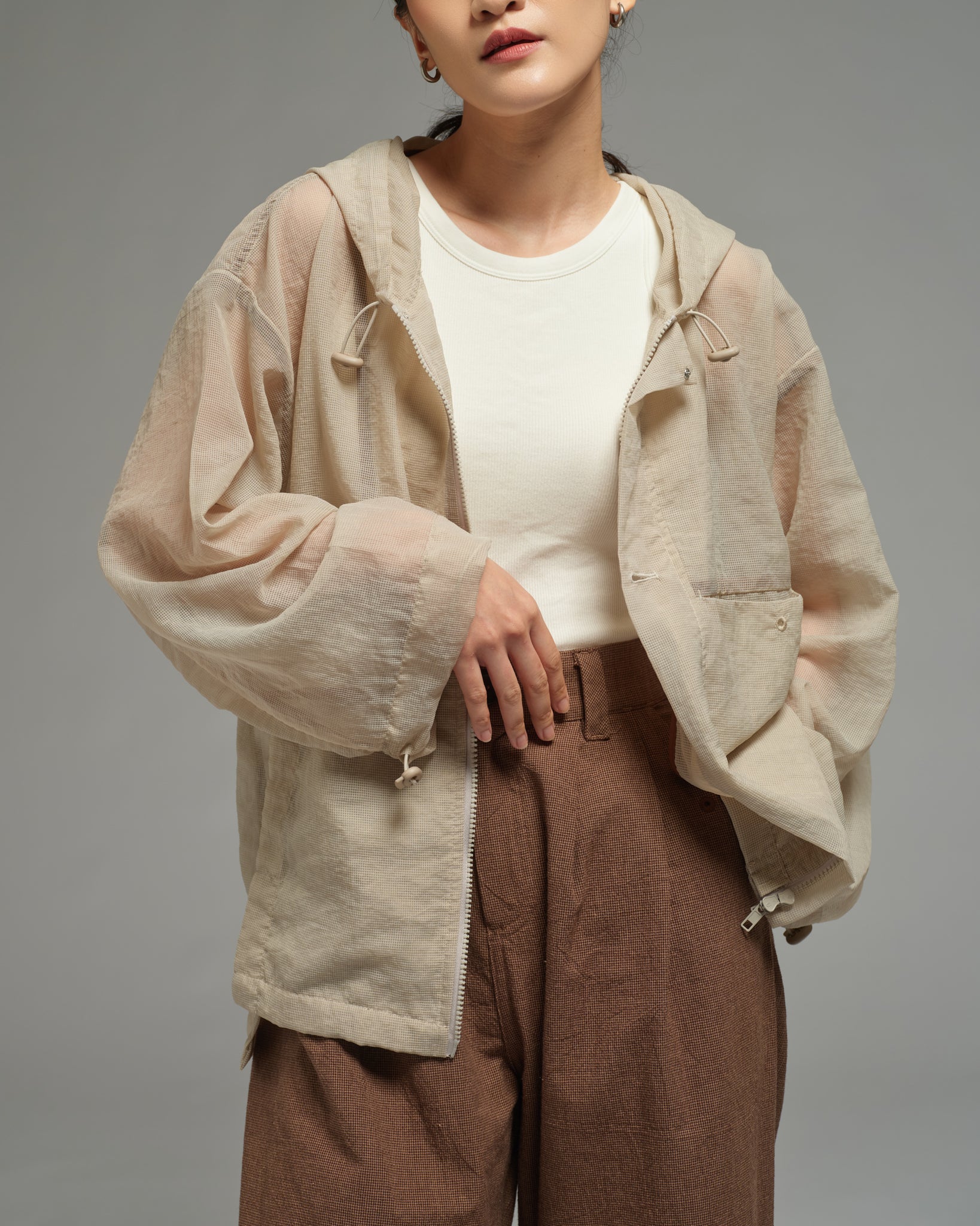 Unisex: The Hooded Jacket (Sand)