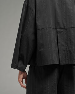 Unisex: Asymmetrical Blazer (Black Stripe)