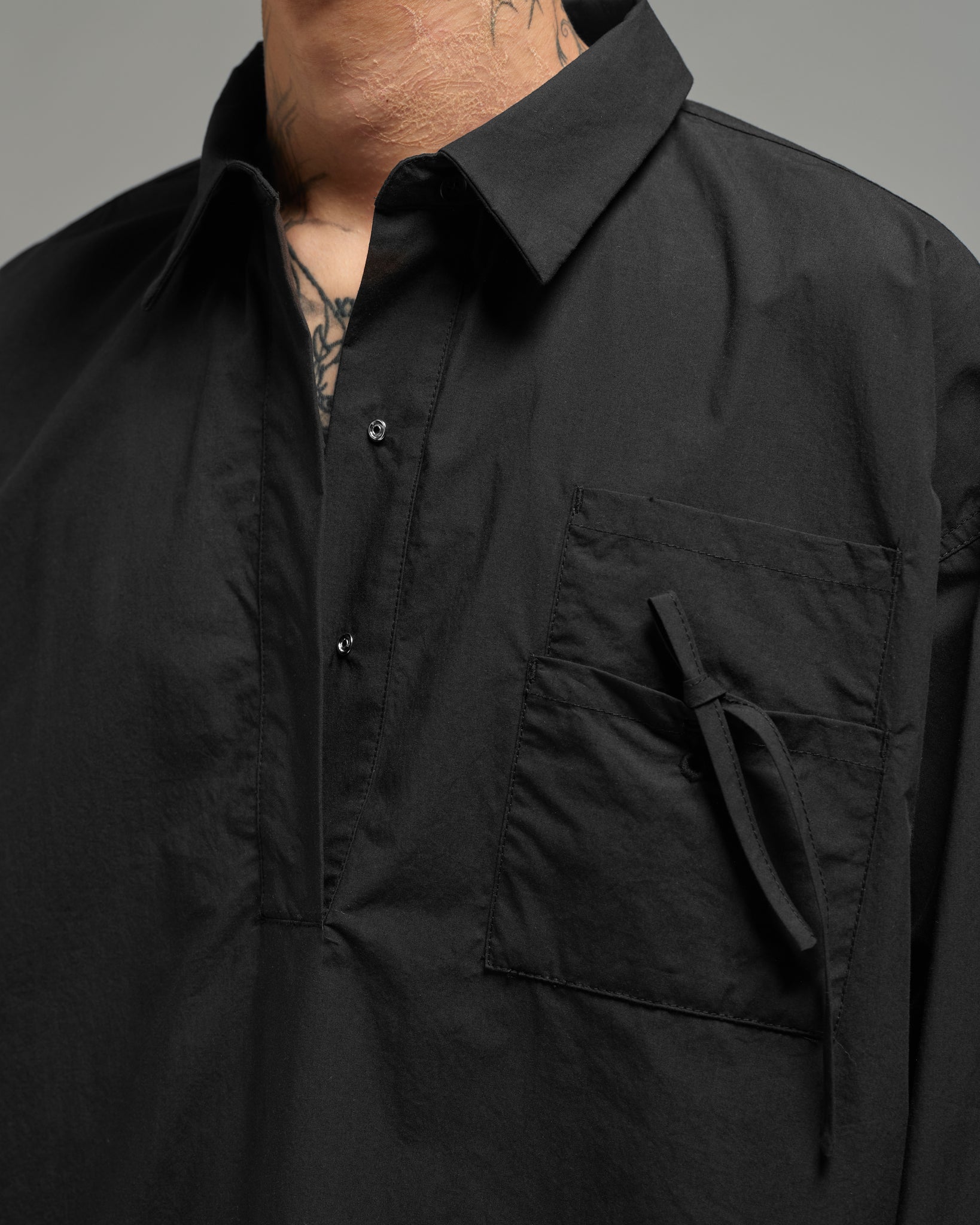 Unisex: Collared Shirt (Black)