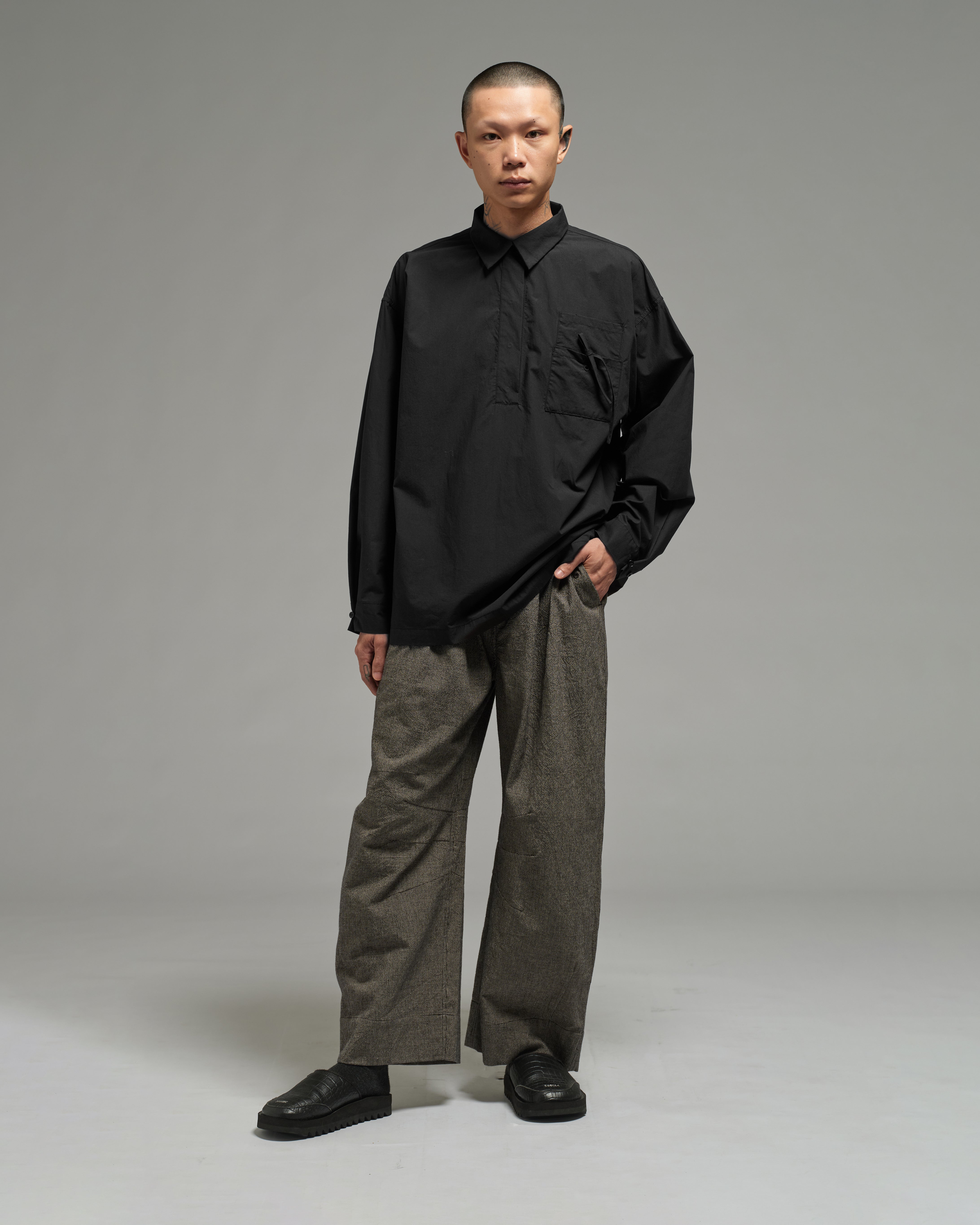 Unisex: Collared Shirt (Black)