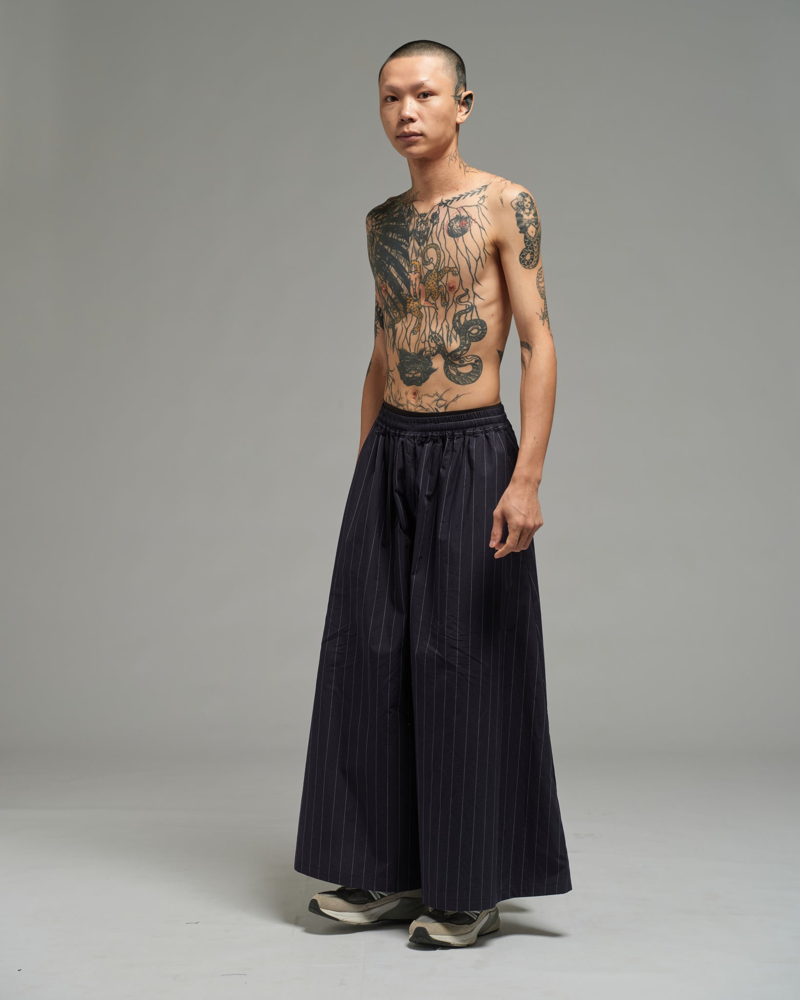 Unisex: Multi Hakama Pants (Pinstripe Dark Blue)
