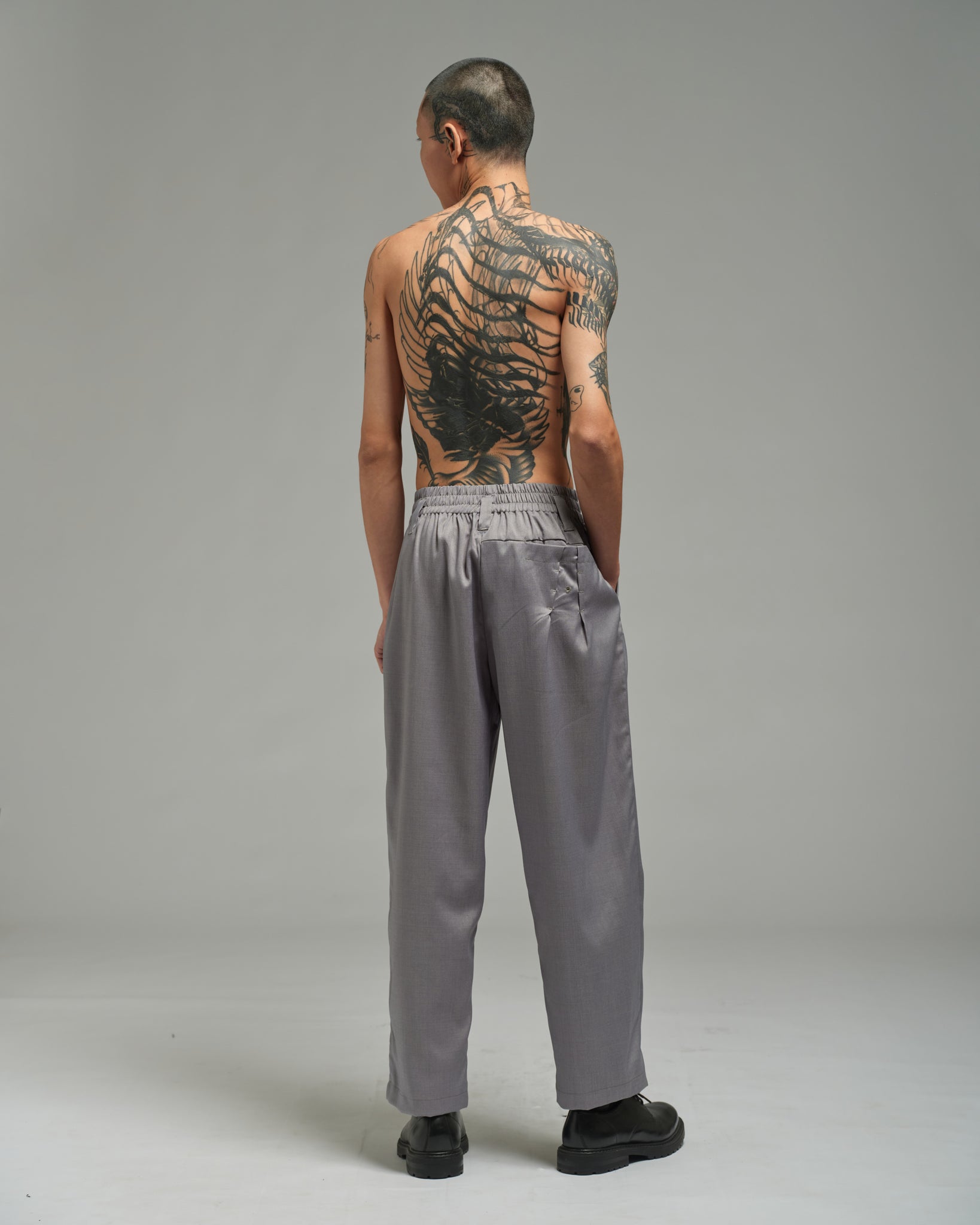 Unisex: Pleated Waist Pants (Grey)