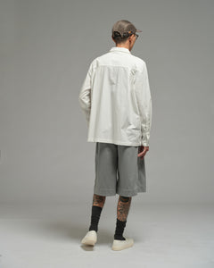 Unisex: Panelled Placket Shirt (Off White)
