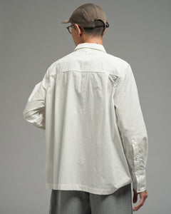 Unisex: Panelled Placket Shirt (Off White)