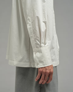 Unisex: Panelled Placket Shirt (Off White)