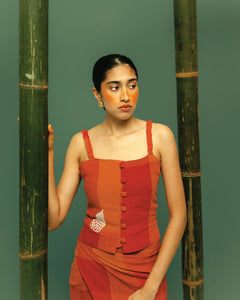 Women: Senja Smocked Top (Sunset Red)