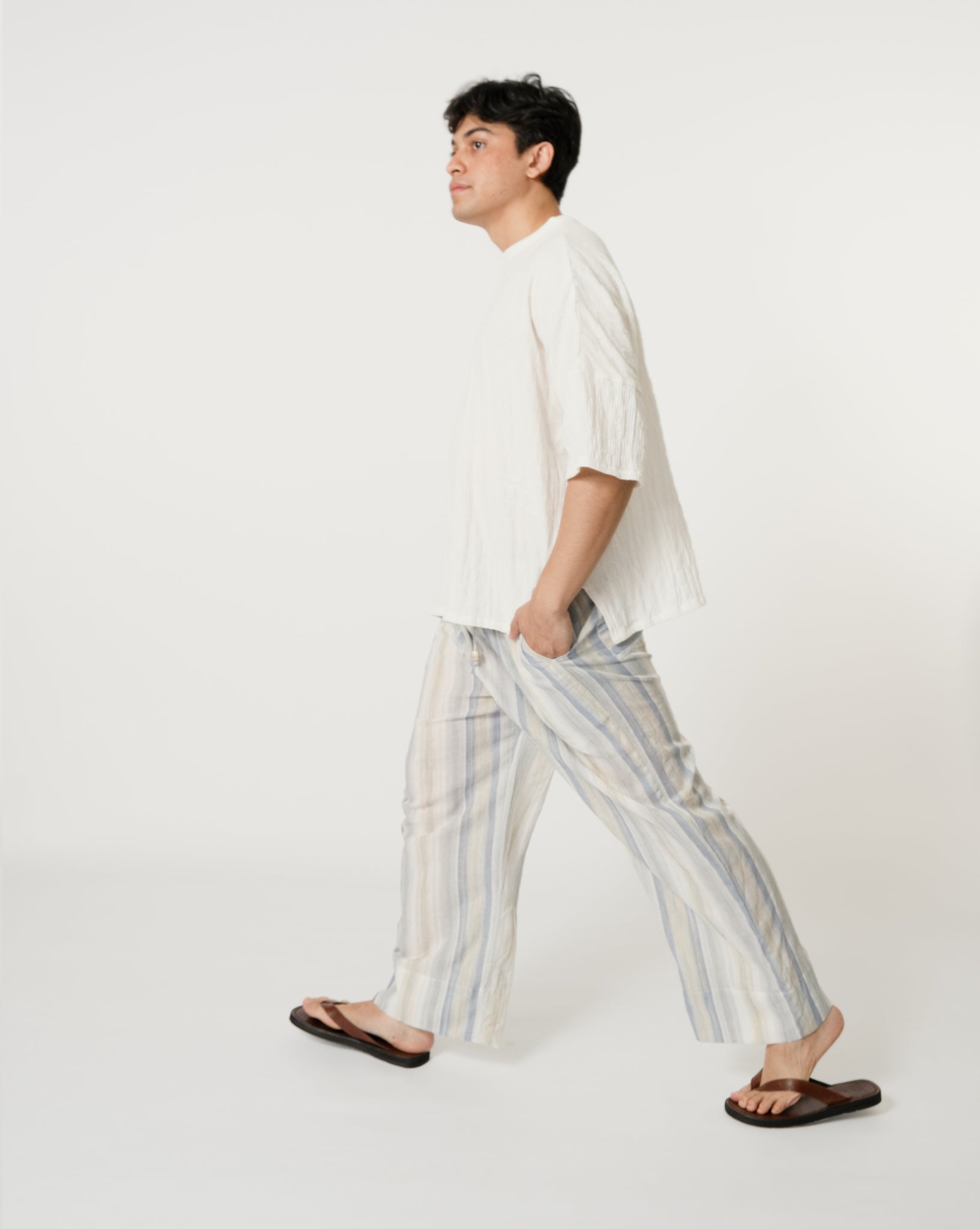 Unisex: There Loose Pants (Blue Stripe)