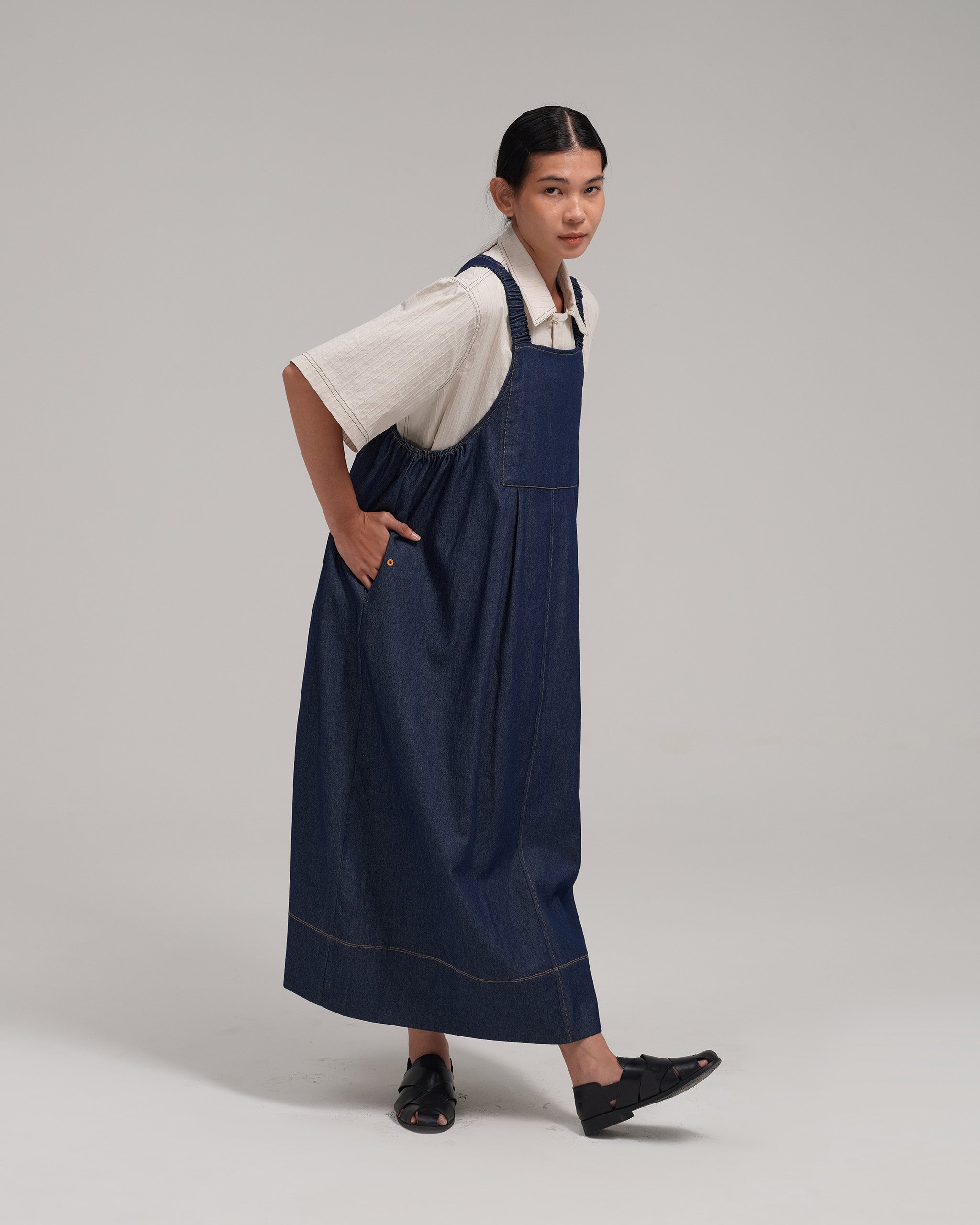 Women: The Pinafore Dress (Blue) ANAABU.CO Women: The Pinafore Dress (Blue) ANAABU.CO