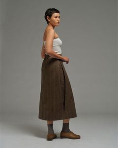 Women: Side Pleated Skirt (Olive)