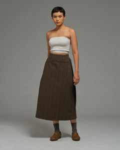 Women: Side Pleated Skirt (Olive)