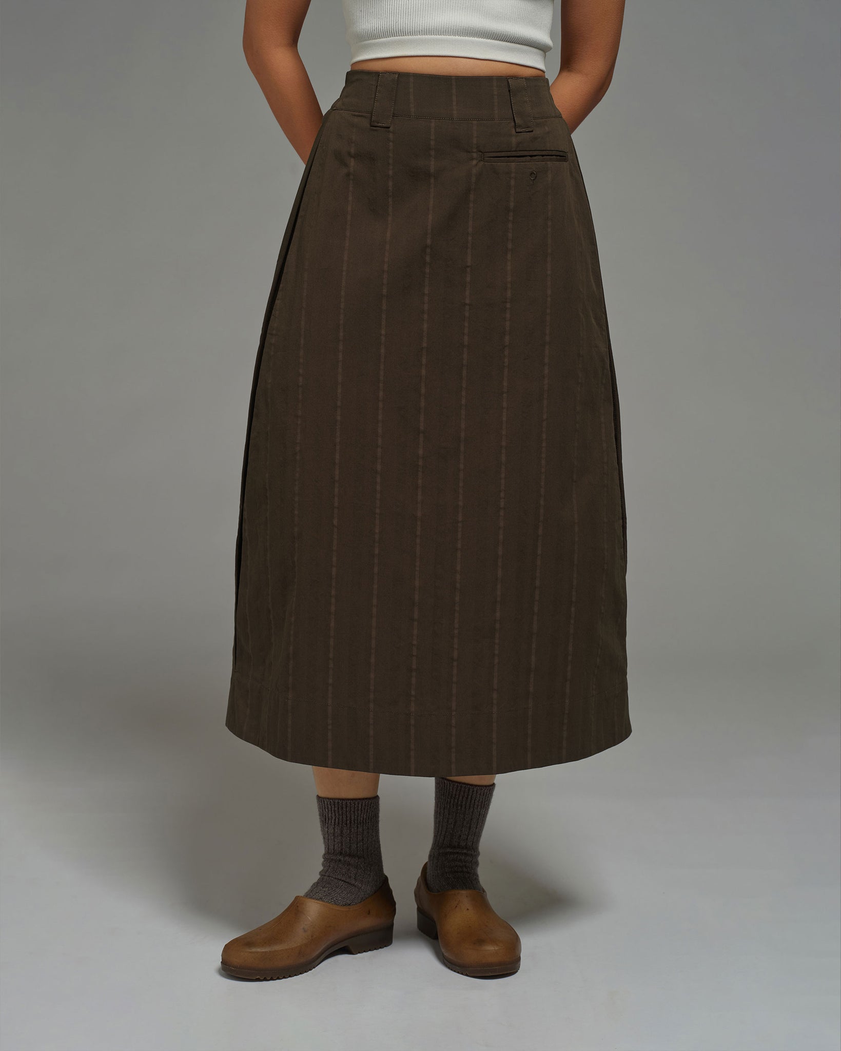 Women: Side Pleated Skirt (Olive)