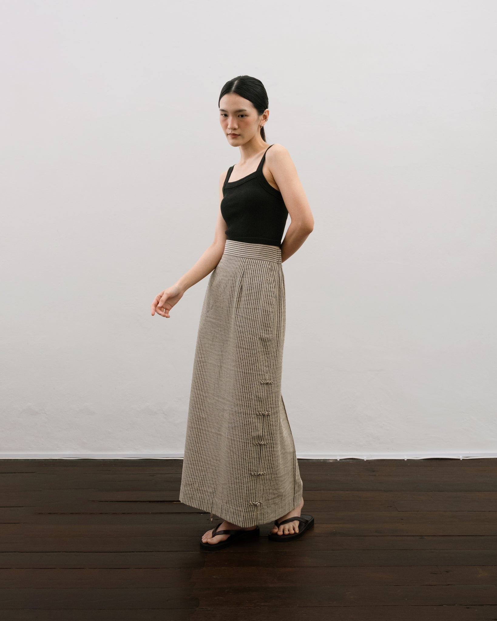 Women: Tiān Pencil Skirt (Blue Stripe)