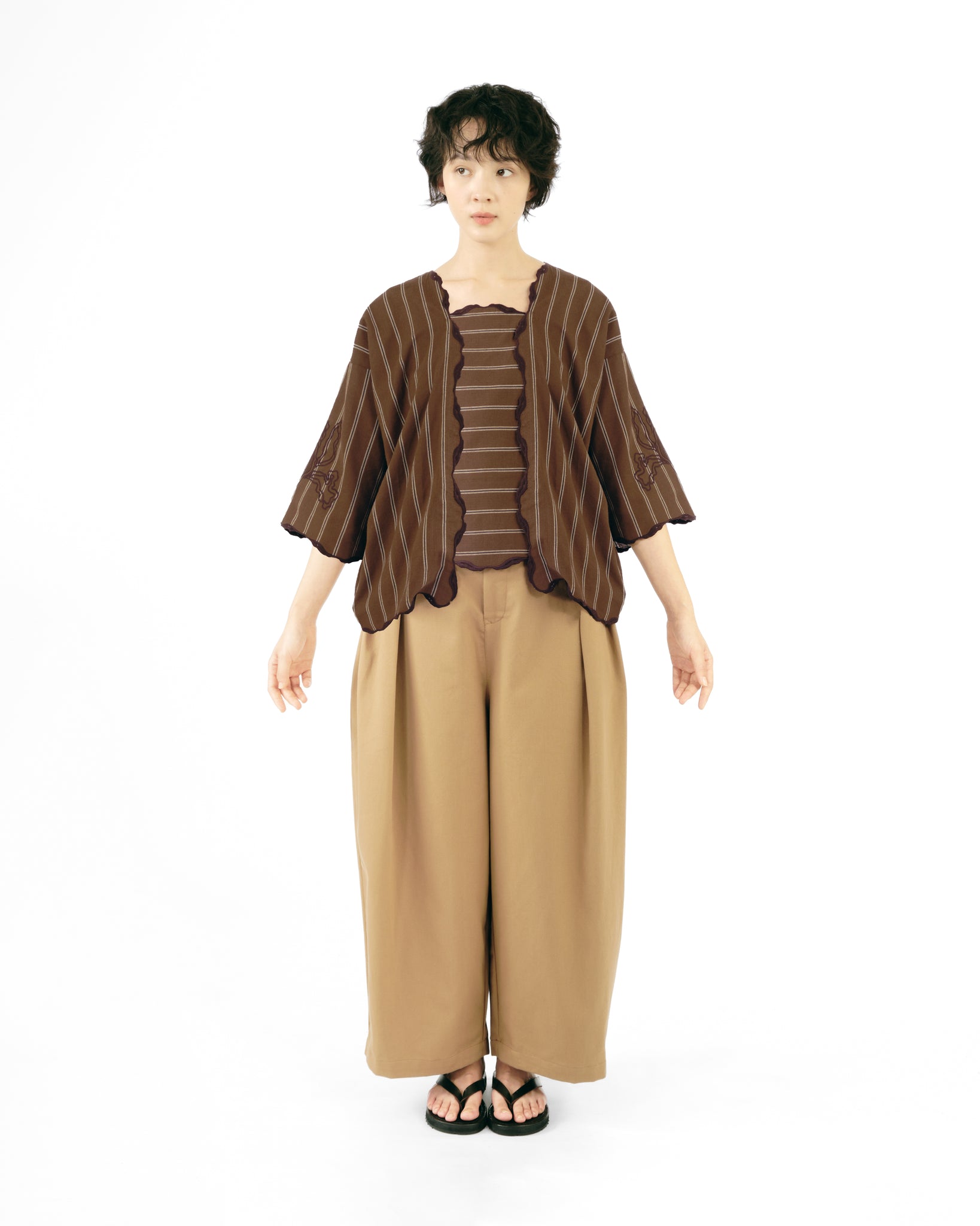 Women: Mekar Loose Kebaya (Brown Stripe)