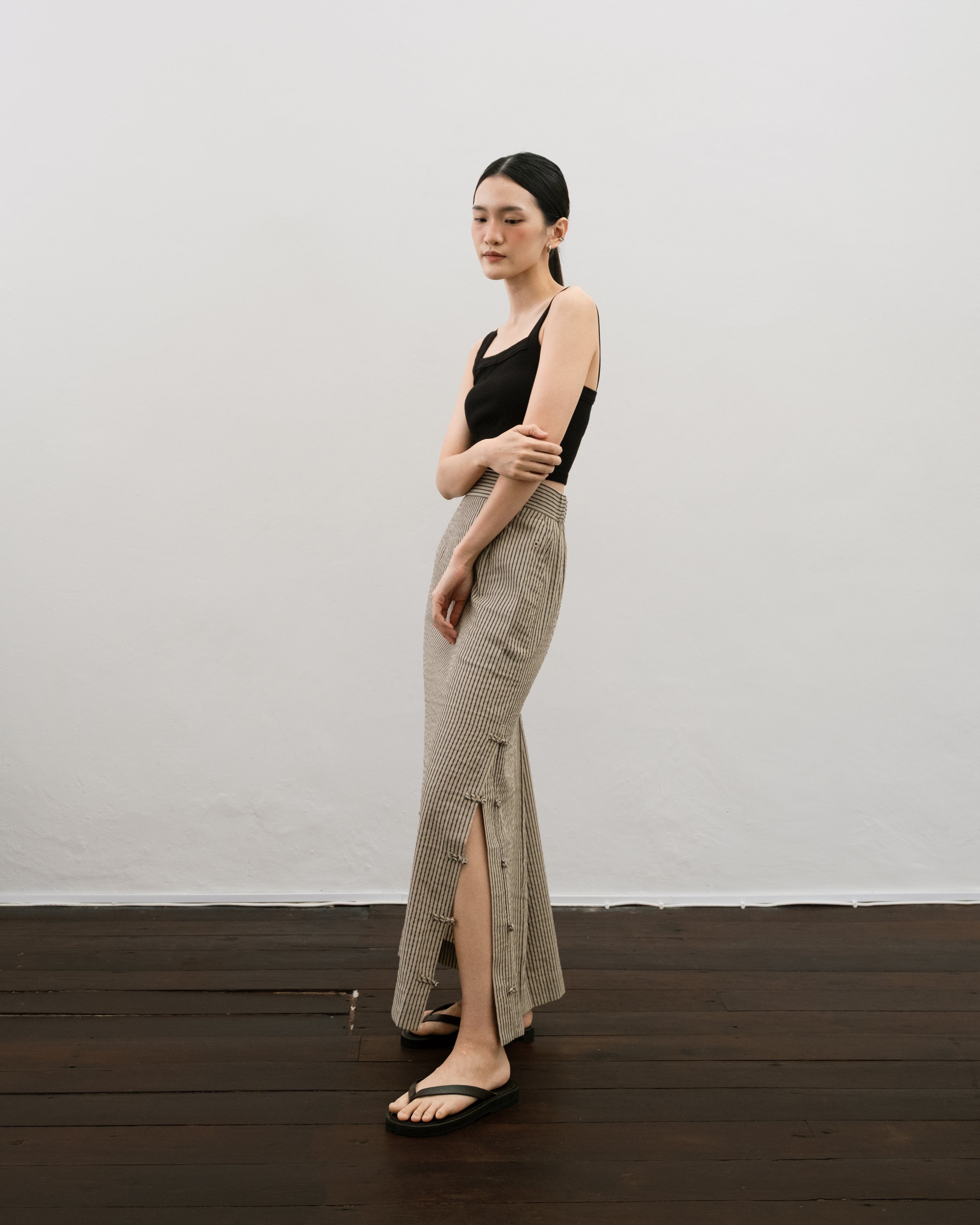 Women: Tiān Pencil Skirt (Blue Stripe)