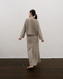 Women: Tiān Kebaya Top (Blue Stripe)