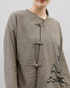Women: Tiān Kebaya Top (Blue Stripe)
