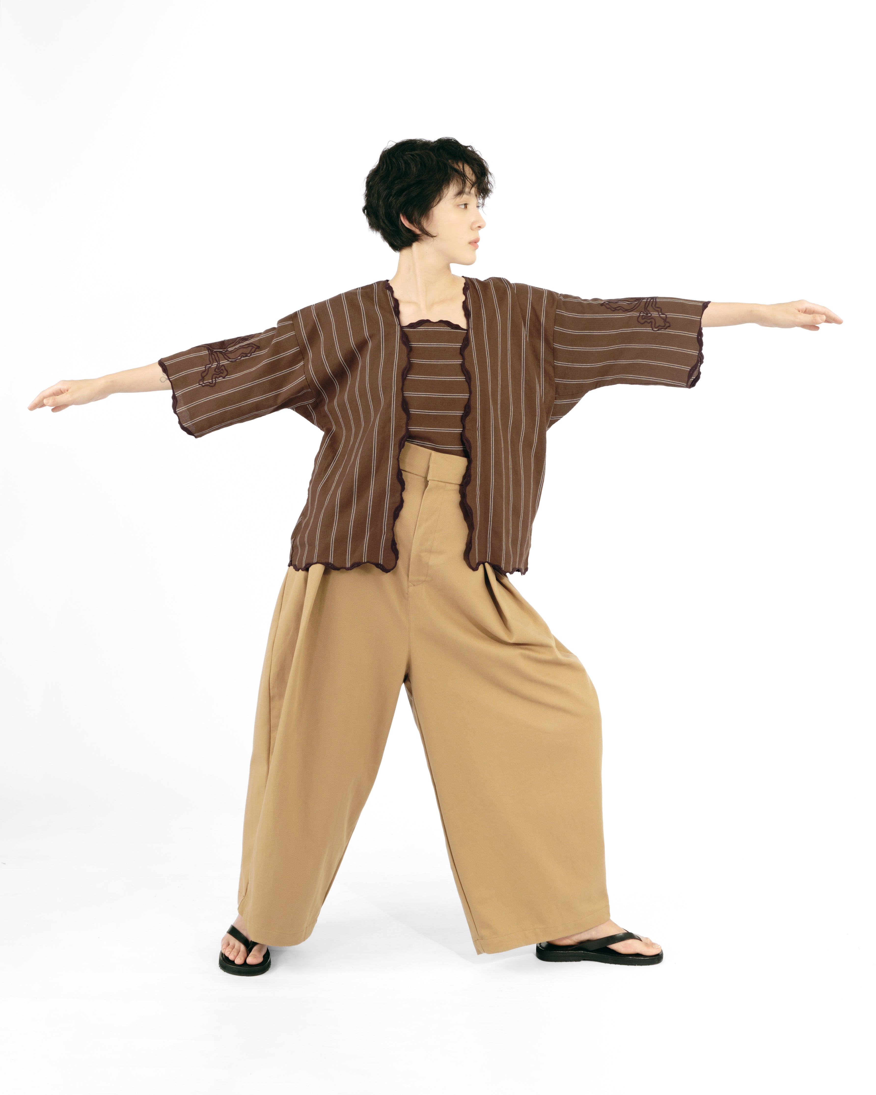 Women: Mekar Loose Kebaya (Brown Stripe)