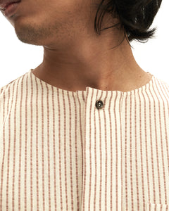 Men: Galah Buttoned Shirt (Brick Stripe)