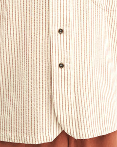 Men: Galah Buttoned Shirt (Brick Stripe)