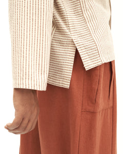 Men: Galah Buttoned Shirt (Brick Stripe)