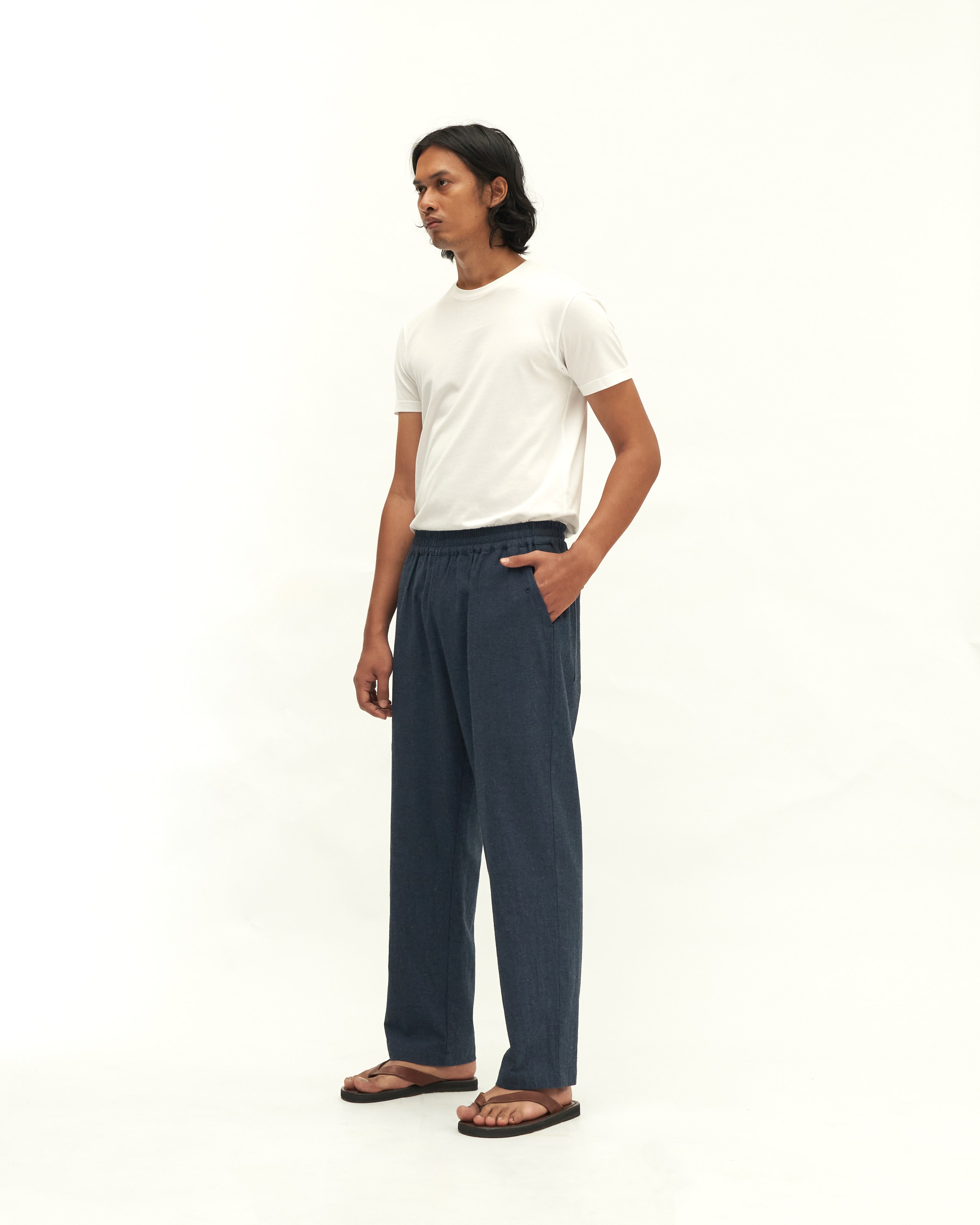 Men: Purnama Straight Pants (Dark Blue)