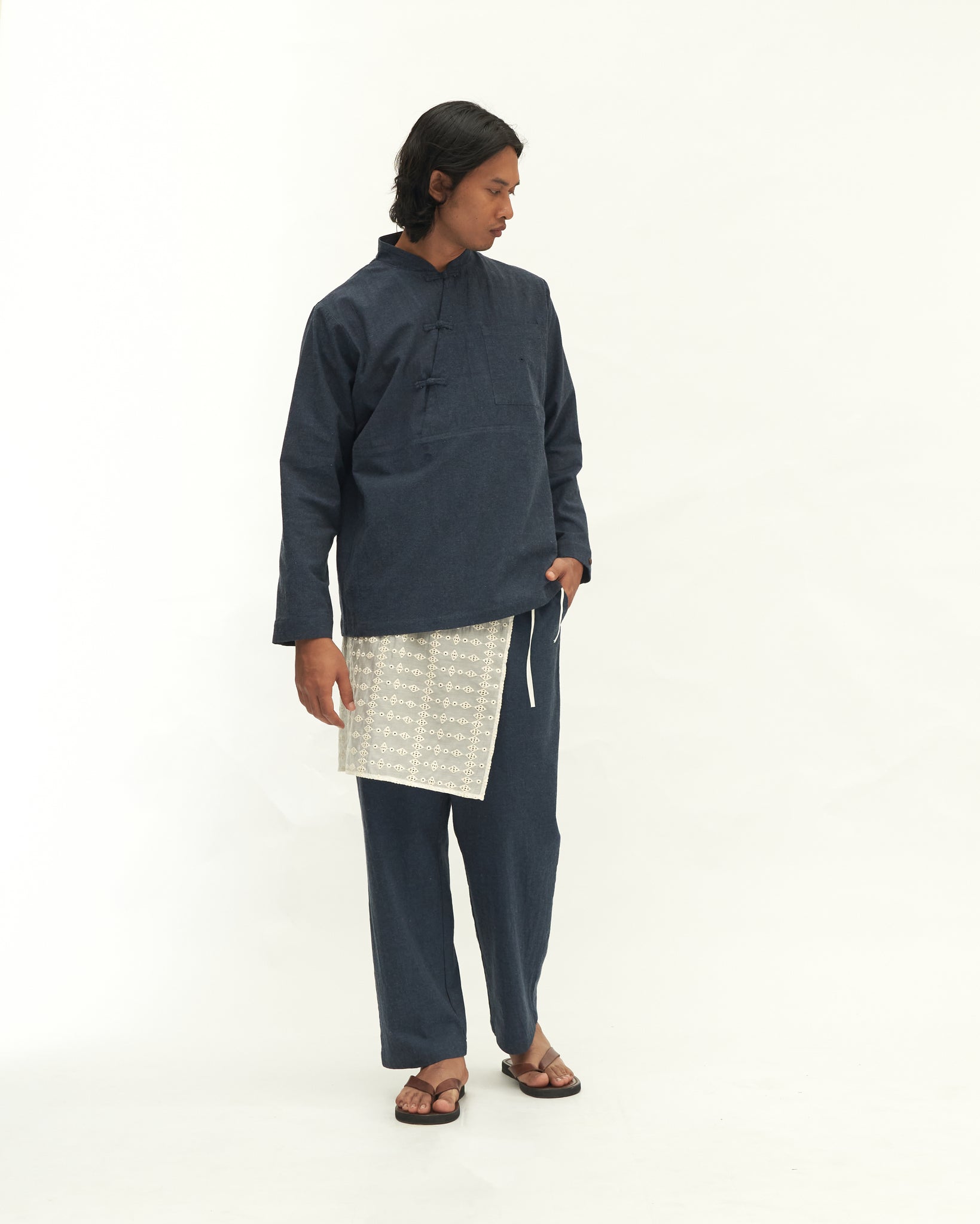 Men: Purnama Straight Pants (Dark Blue)