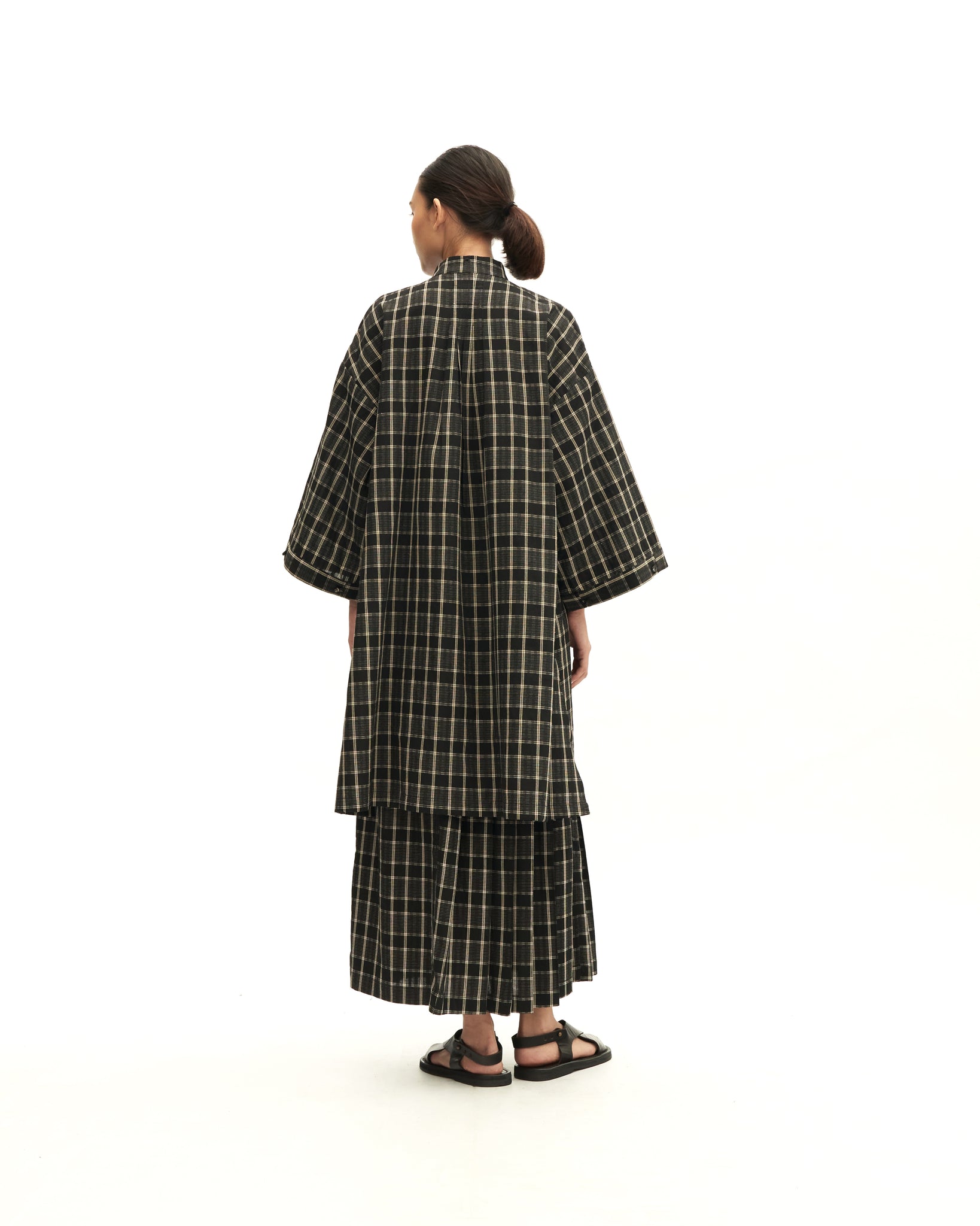 Women: Rasa Pleated Skirt (Black Checks)