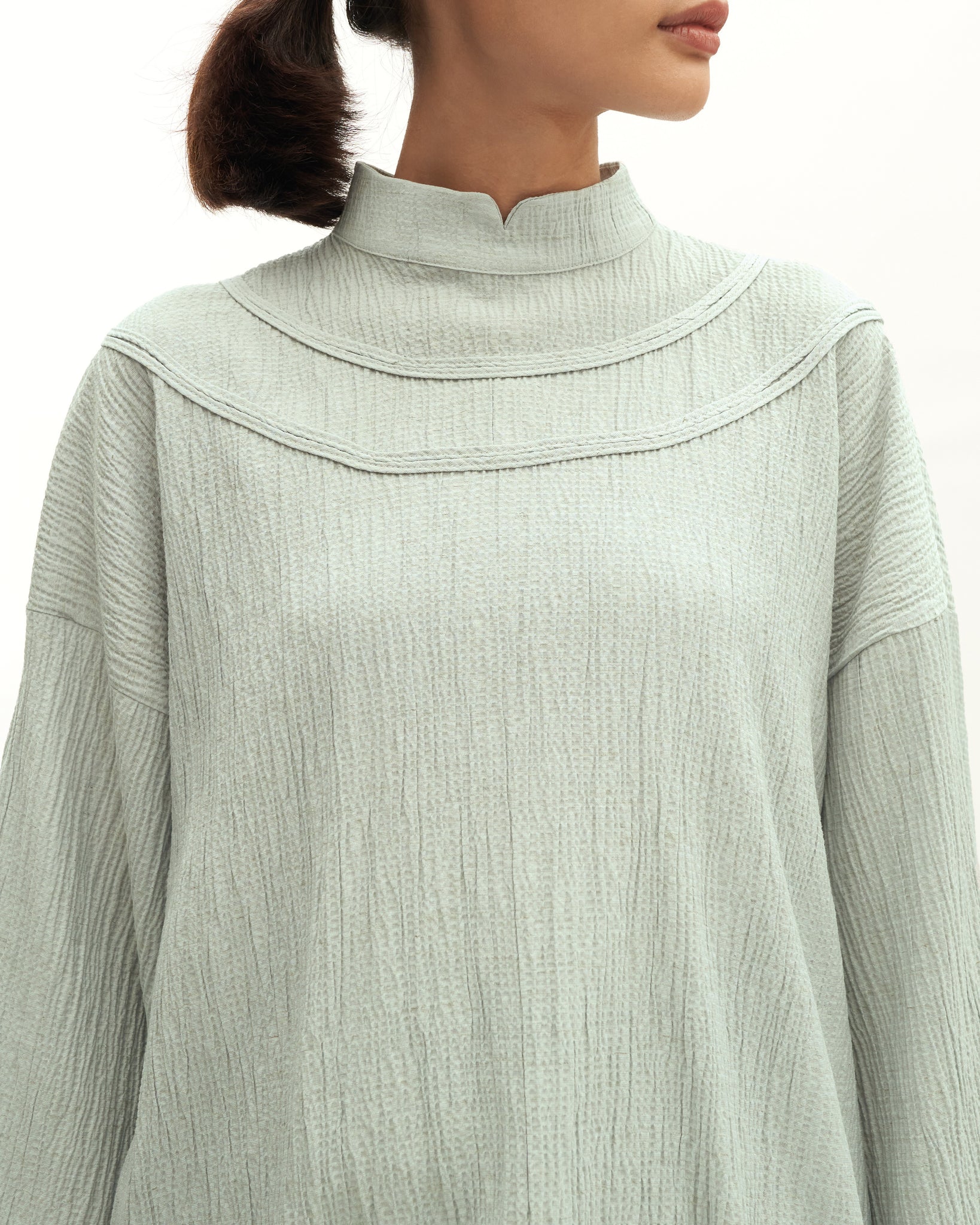 Women: Subuh Kedah Top (Dusty Blue)