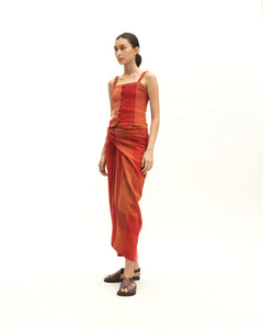 Women: Senja Smocked Top (Sunset Red)