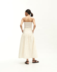 Women: Suria Gathered Skirt (White Embroidered)
