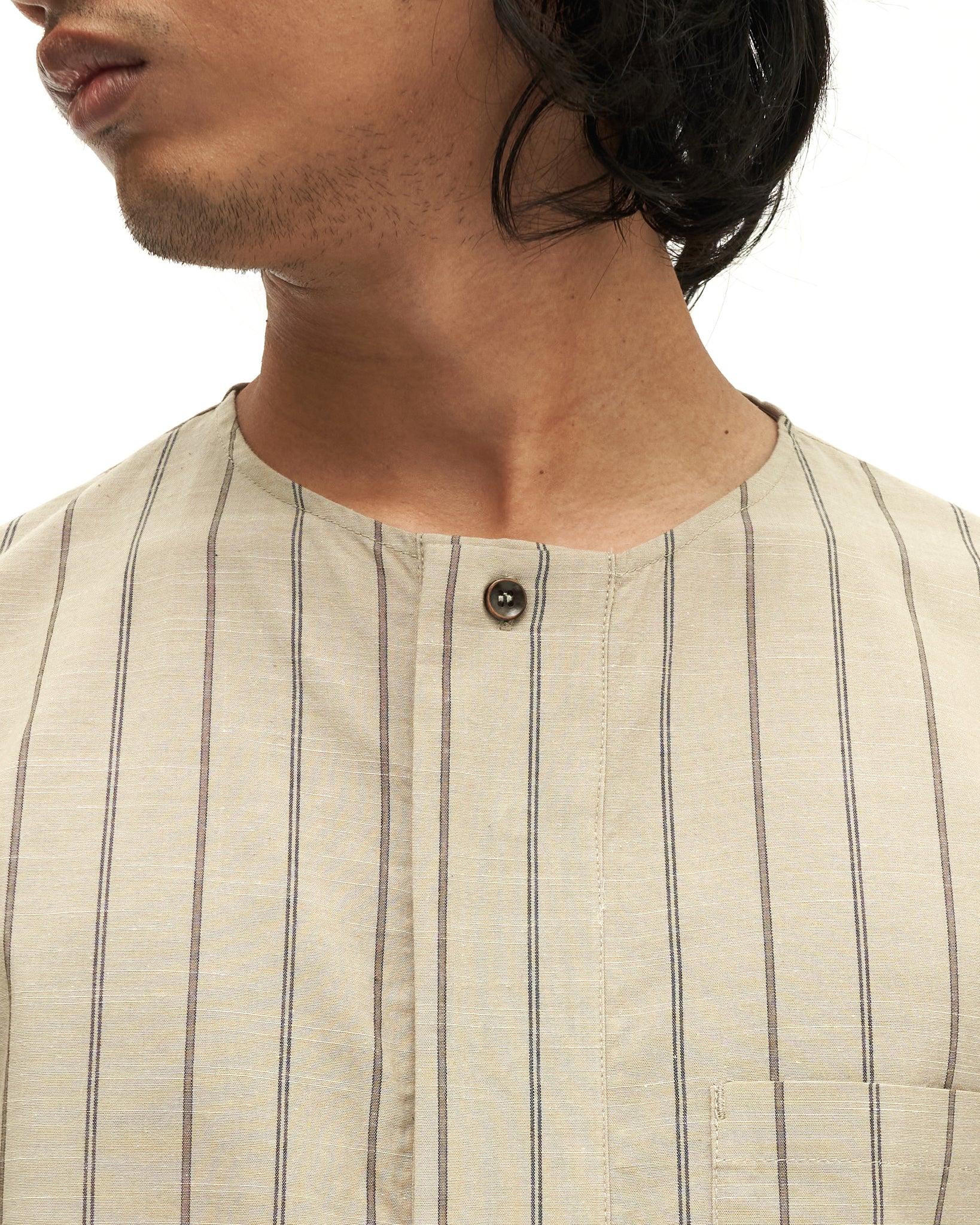 Men: Galah Buttoned Shirt (Grey Stripe)