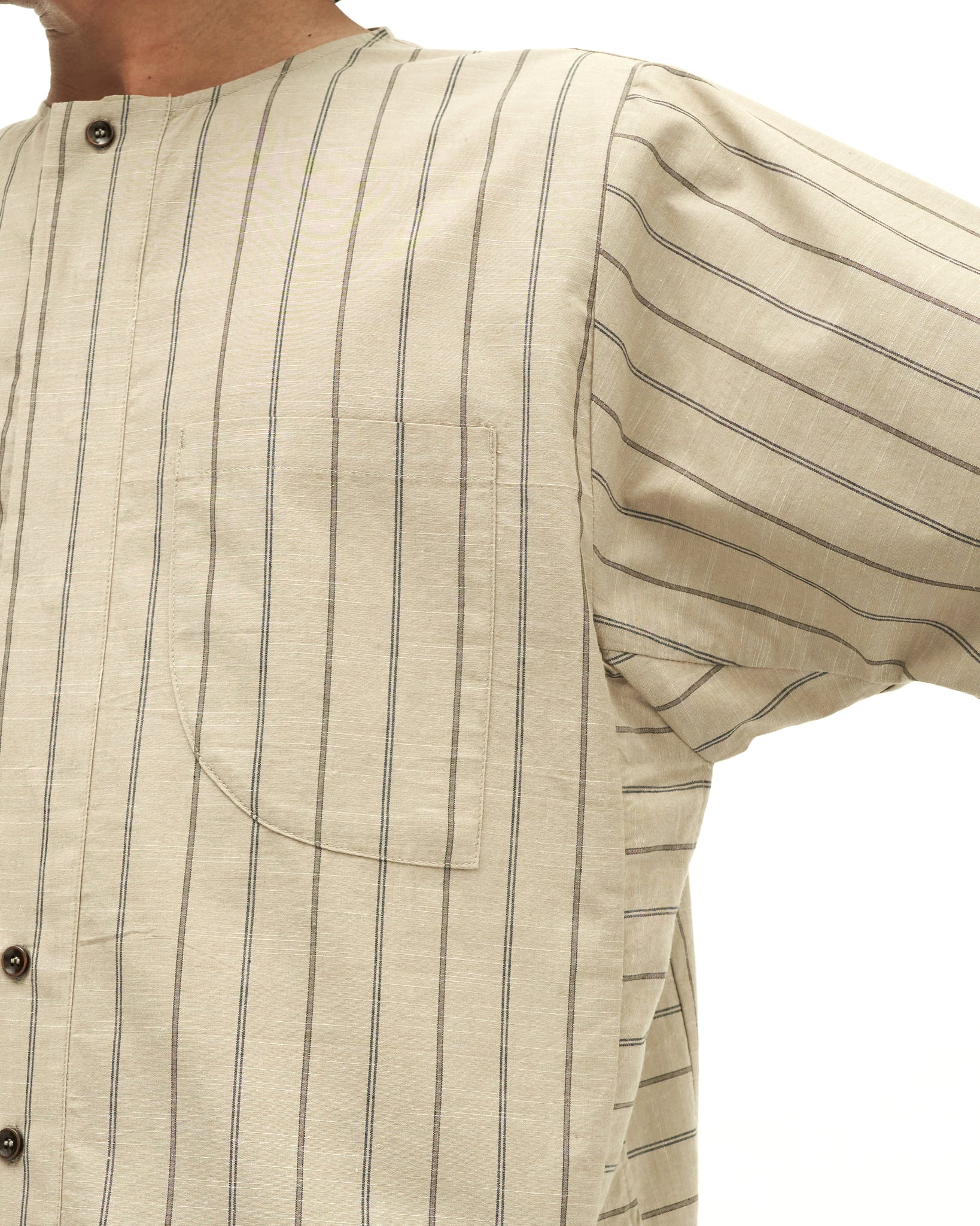 Men: Galah Buttoned Shirt (Grey Stripe)