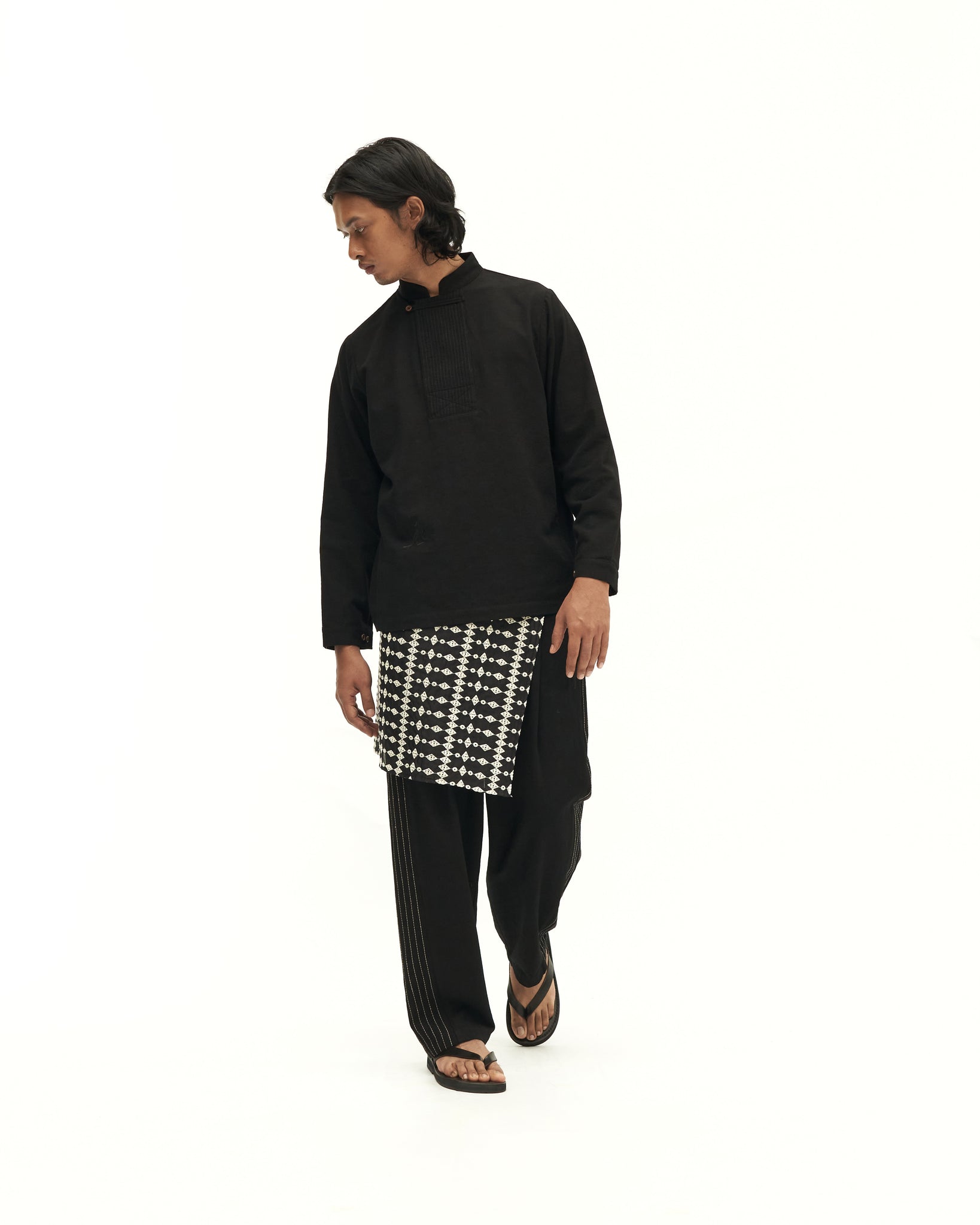 Men: Mao Straight Pants (Black)
