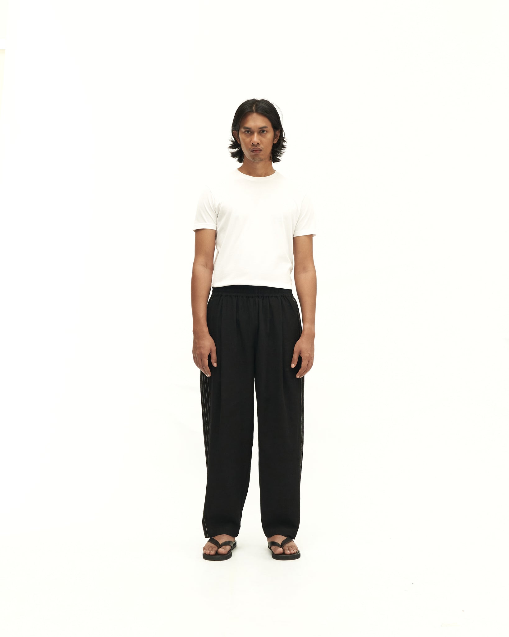 Men: Mao Straight Pants (Black)