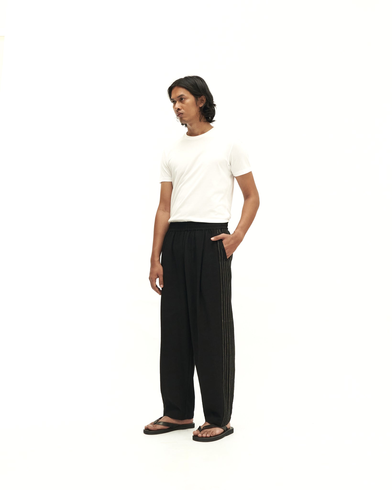 Men: Mao Straight Pants (Black)