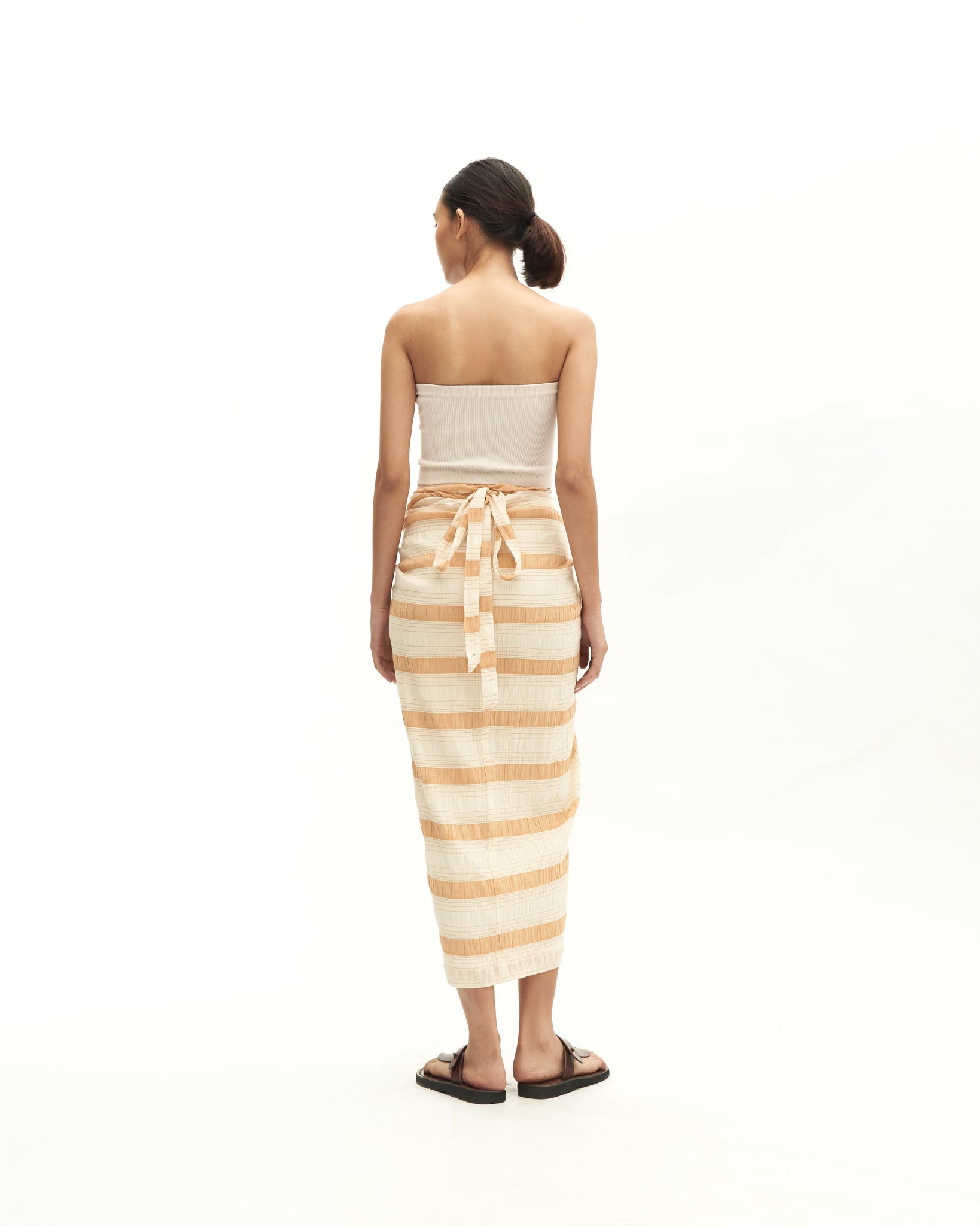 Women: Sulam Knot Skirt (Brown Stripe)