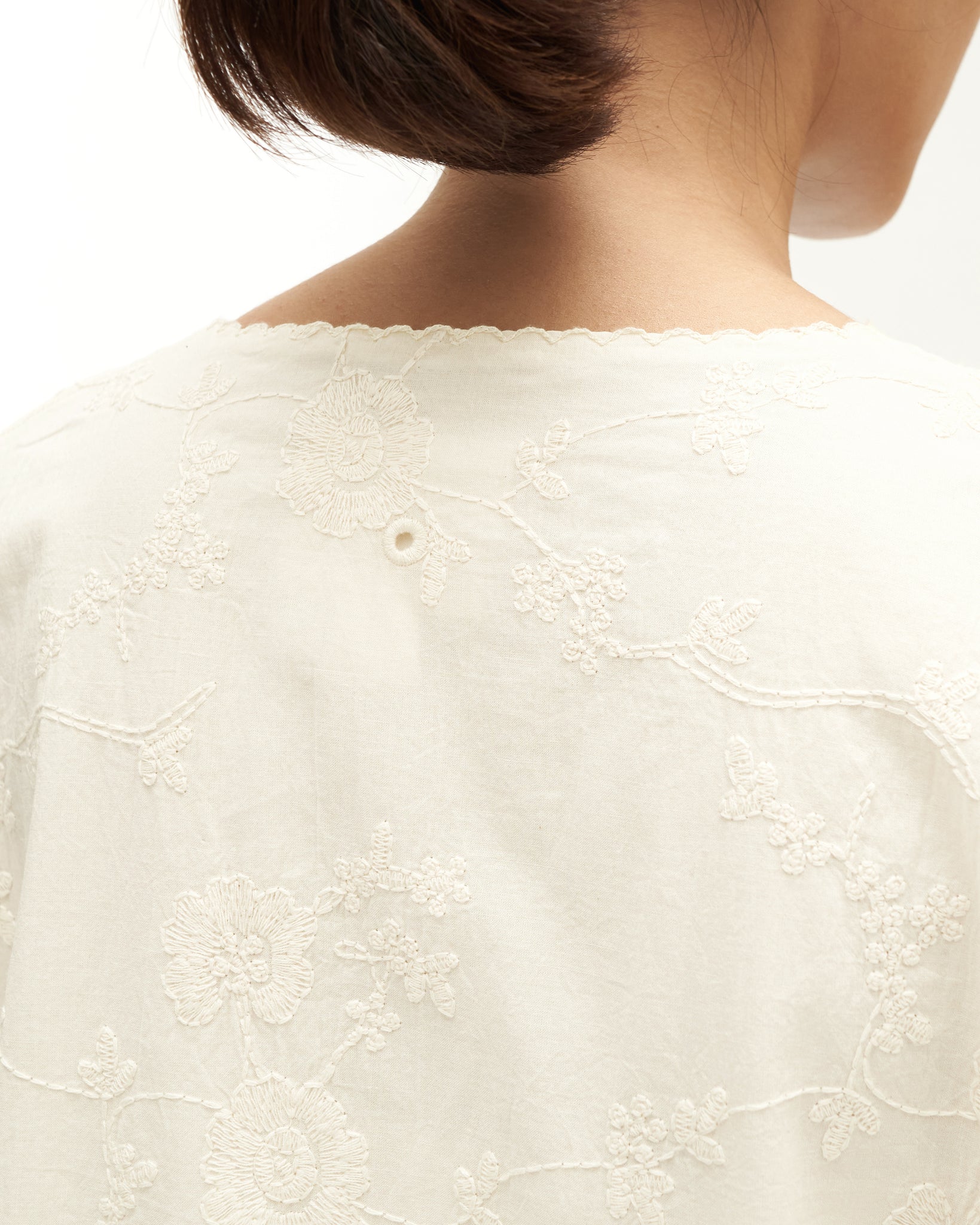 Women: Suria Kedah Top (White Embroidered)